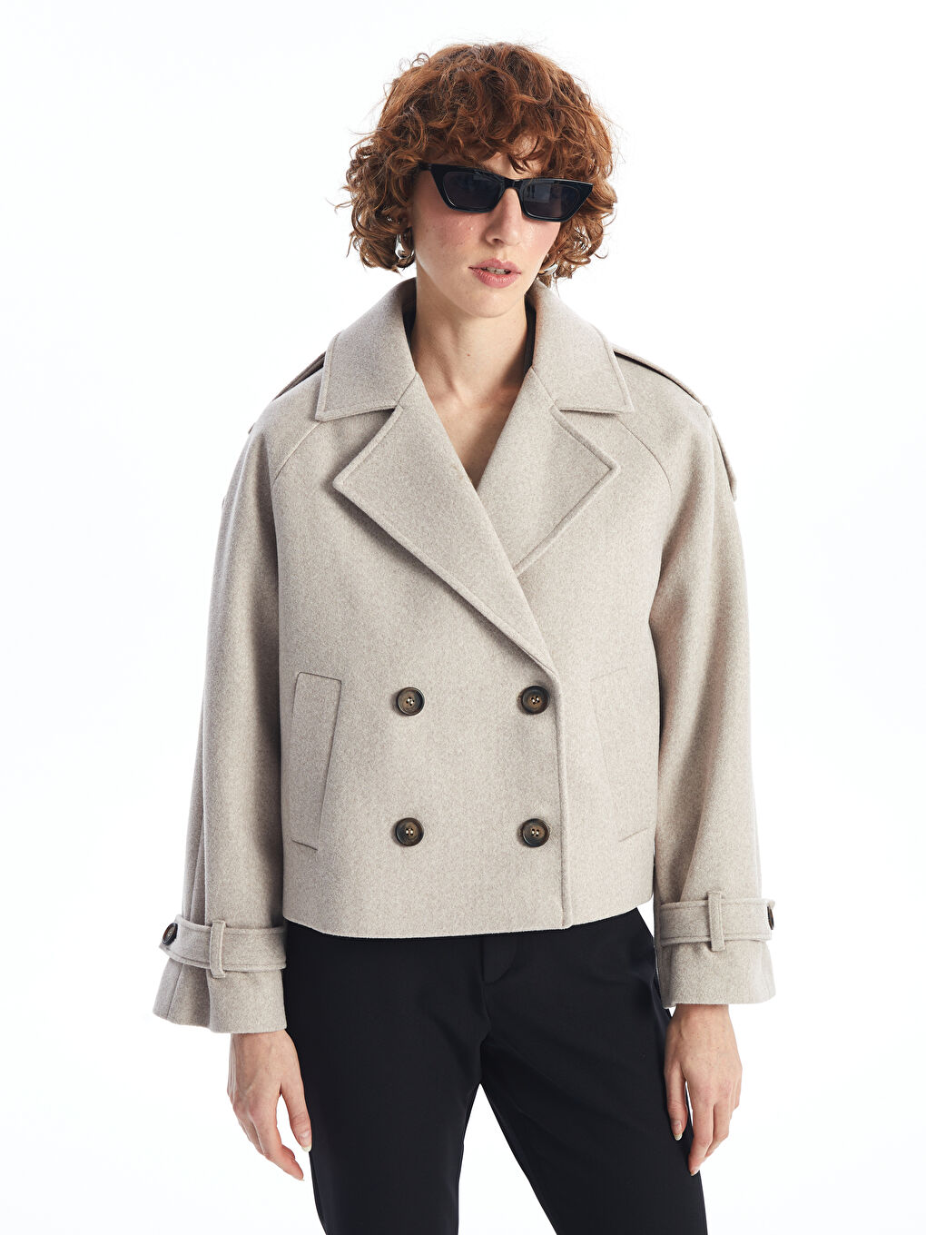 LCW Vision Jacket Collar Women's Cachet Overcoat -W57004Z8-L8Q