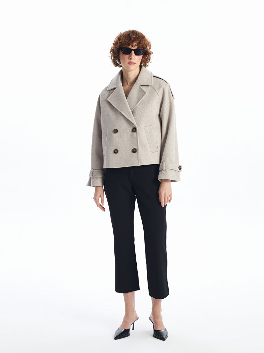 LCW Vision Jacket Collar Women's Cachet Overcoat -W57004Z8-L8Q