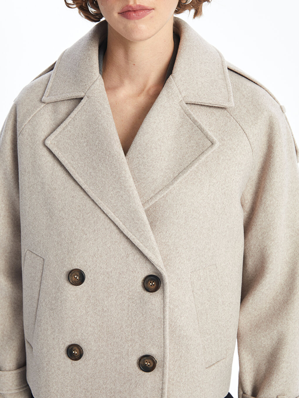 LCW Vision Jacket Collar Women's Cachet Overcoat -W57004Z8-L8Q