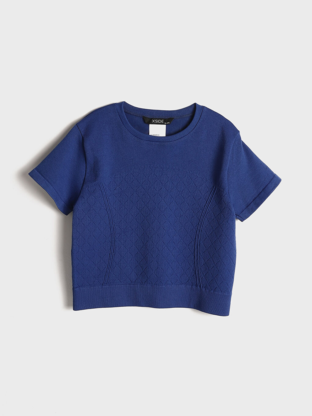 Crew Neck Plain Short Sleeve Women's Crop T-Shirt -W4LY43Z8-R46