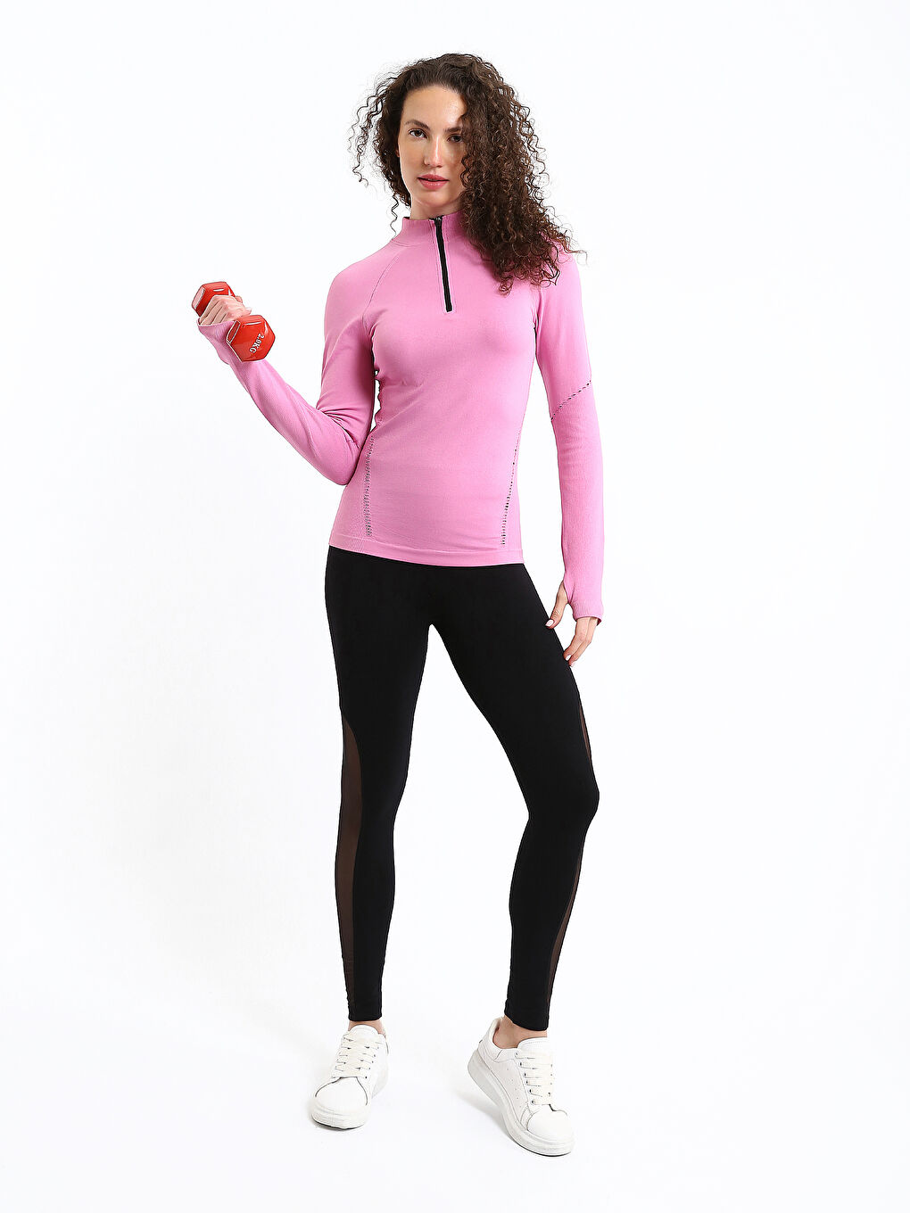 Sweat-shirt zippé à col cheminée pour Femmes-1