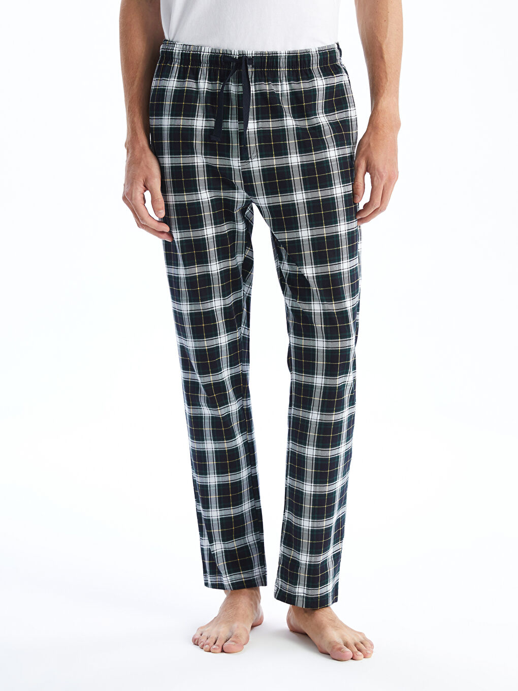 Regular Fit Plaid Men's Pyjama Bottoms -W4LY73Z8-LSJ