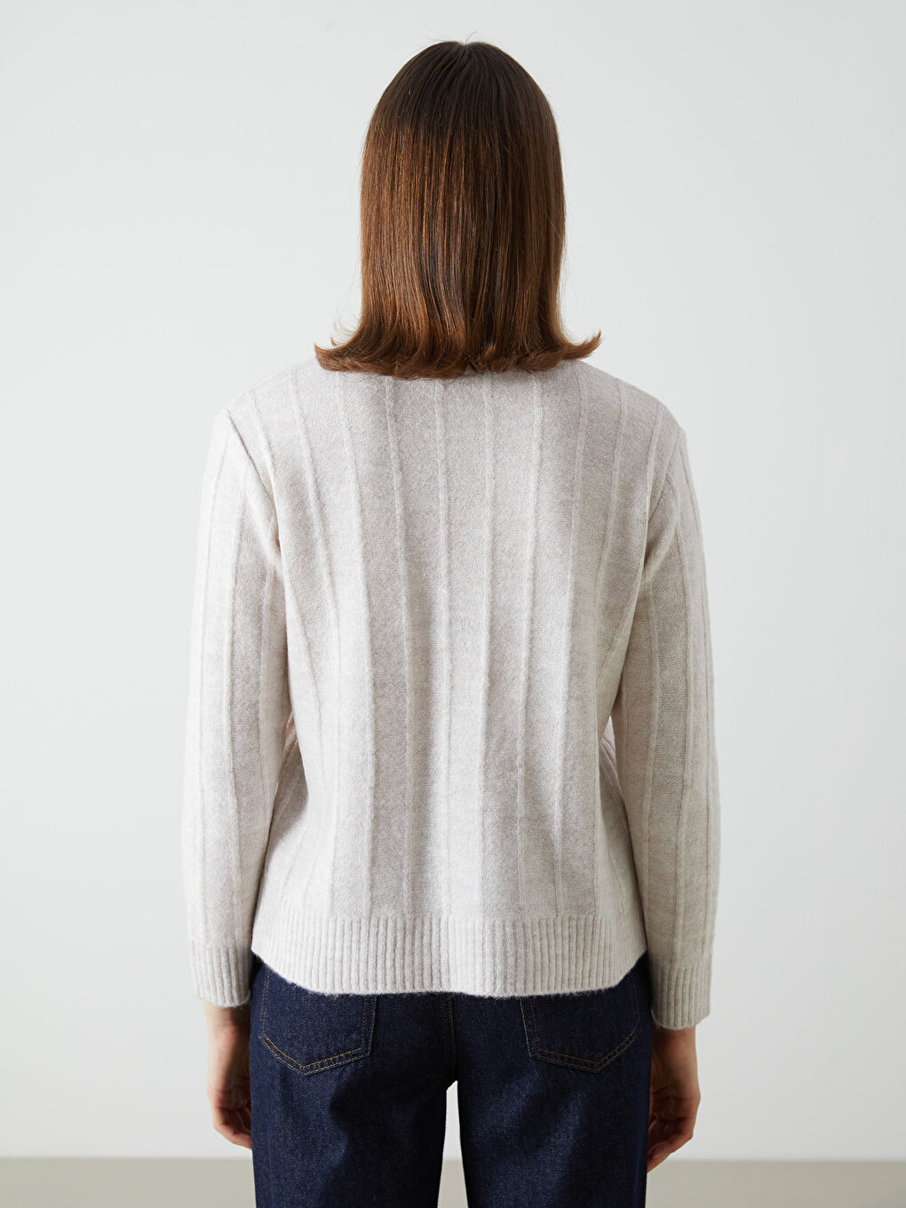 Crew Neck Striped Women's Knitwear Sweater -W4LY81Z8-MXN