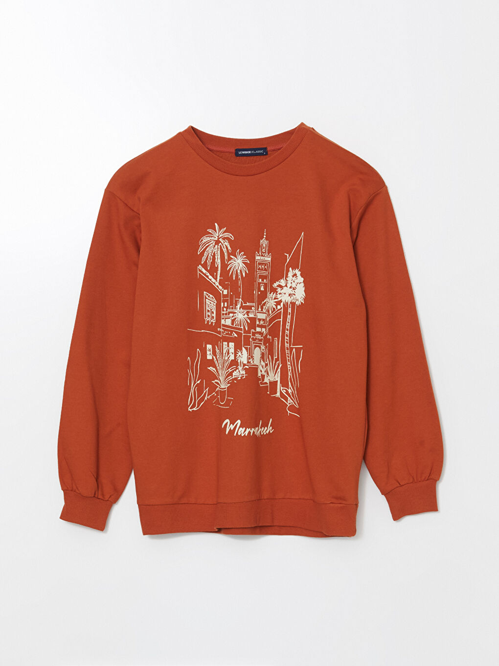 T-shirt Oversize Imprimé à Col Rond pour Femmes-4