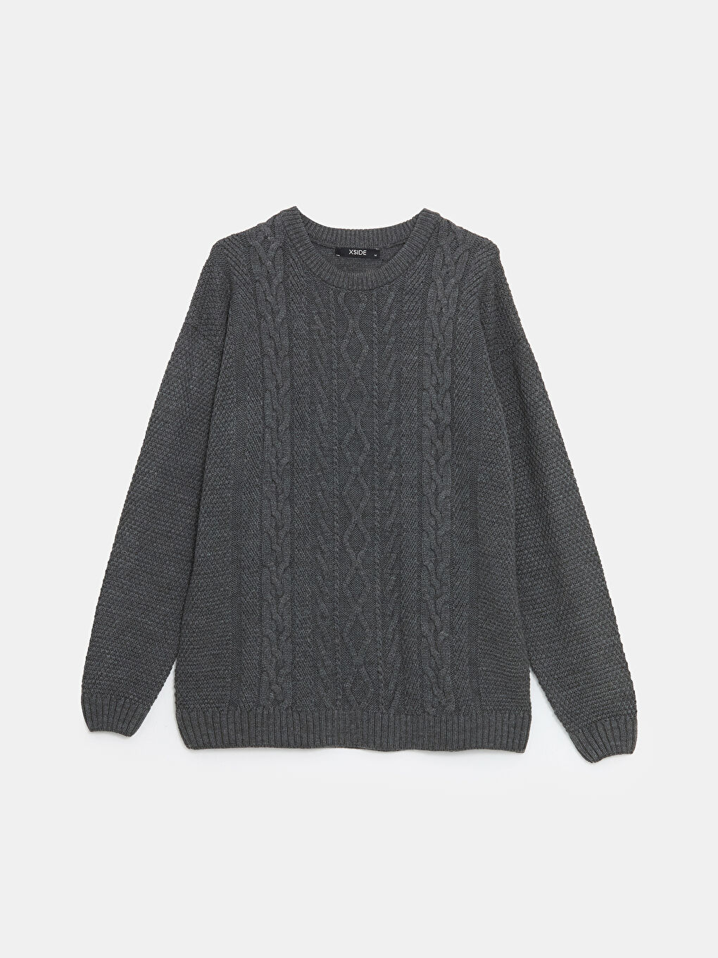 Crew Neck Long Sleeve Men's Tricot Sweater -W4LY89Z8-HZX
