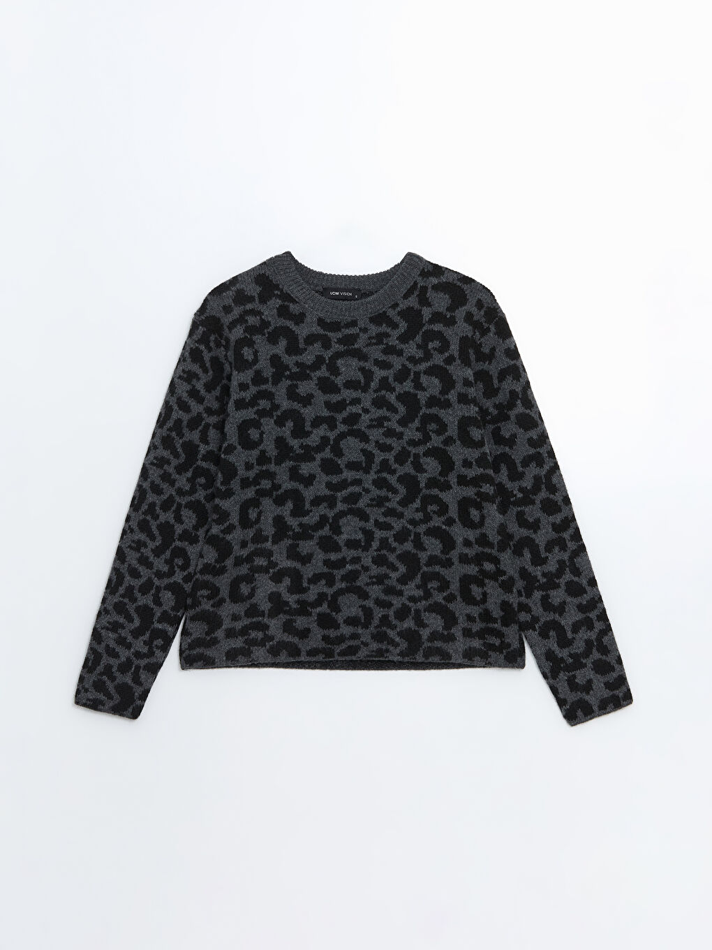Crew Neck Leopard Print Women's Knitwear Sweater -W4LY93Z8-CWN