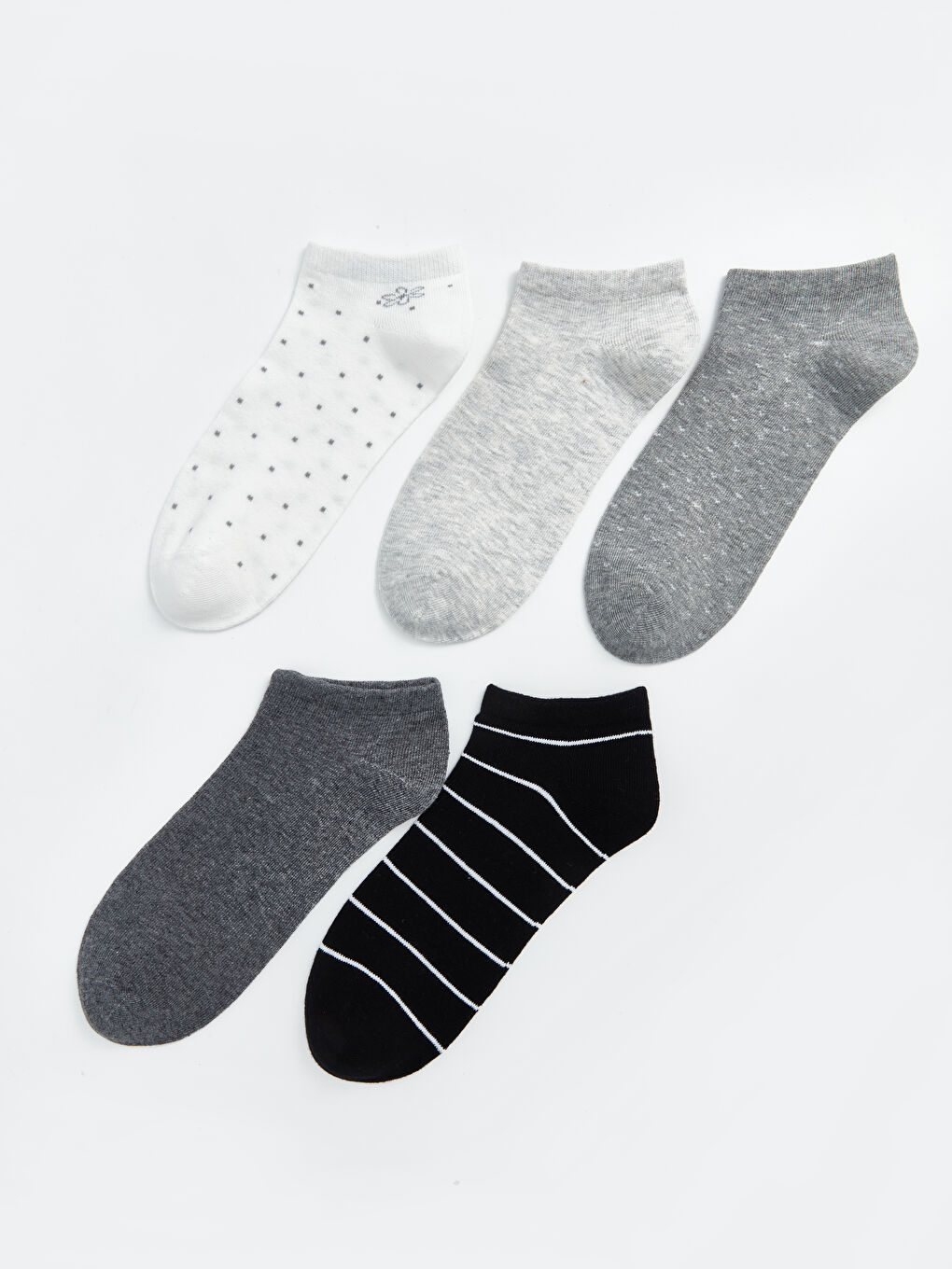 LCW DREAM Patterned Women's Trainer Socks 5 Pack -W57378Z8-J1F