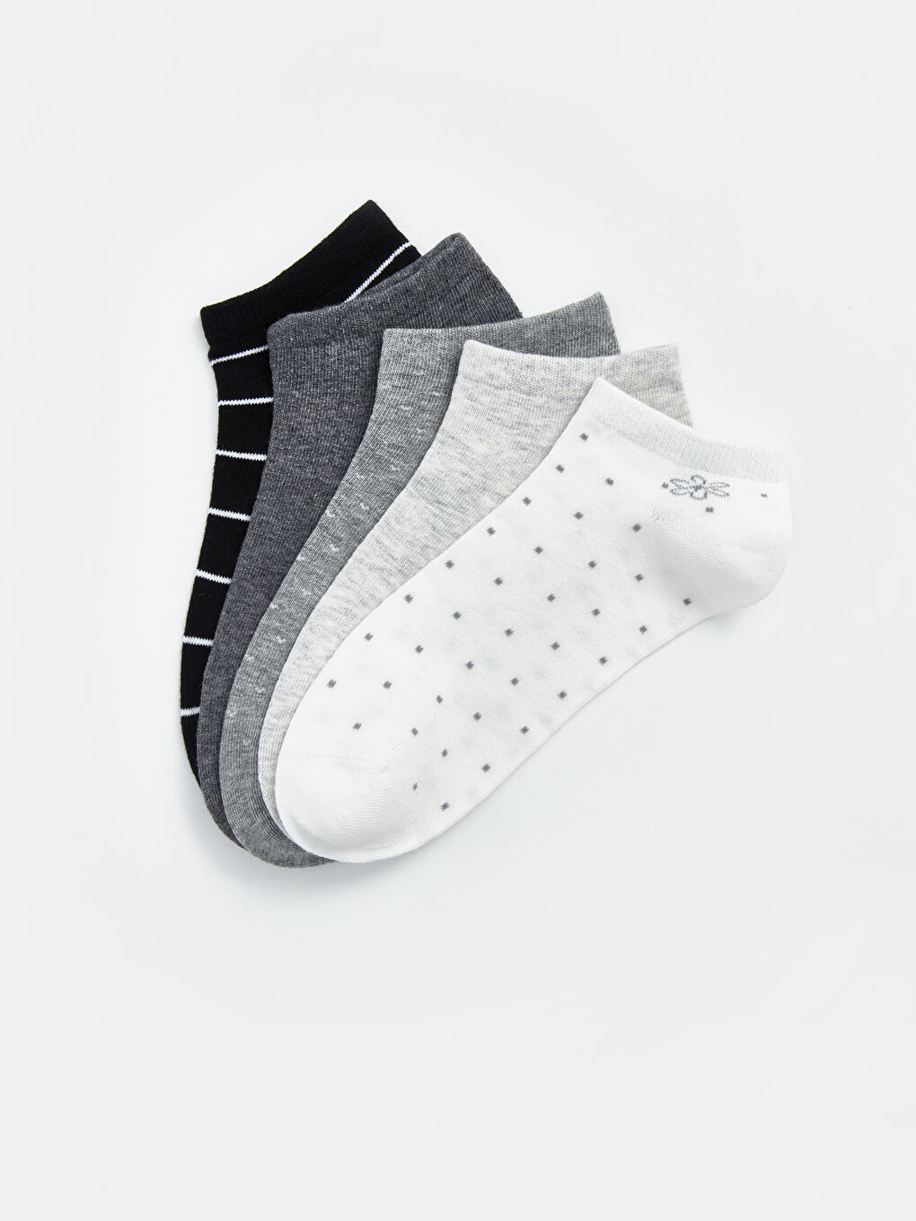 LCW DREAM Patterned Women's Trainer Socks 5 Pack -W57378Z8-J1F