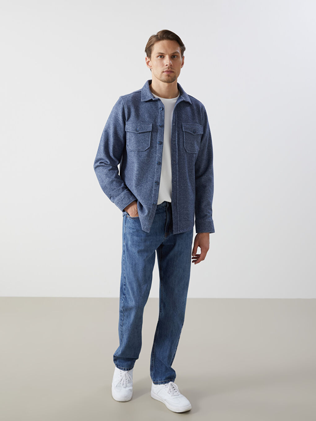 Mavi Regular Fit Uzun Kollu Erkek Gömlek Ceket-1