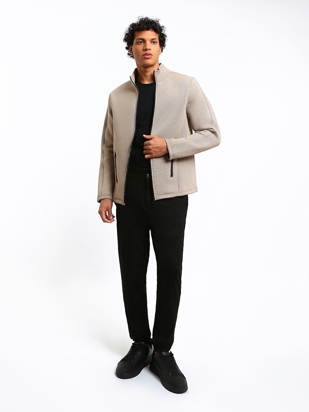 Funnel Neck Men's Cardigan-1
