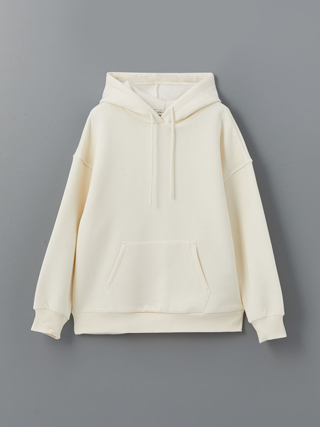 LCW Vision Ekru Oversize Kadın Kalın Hoodie - 4