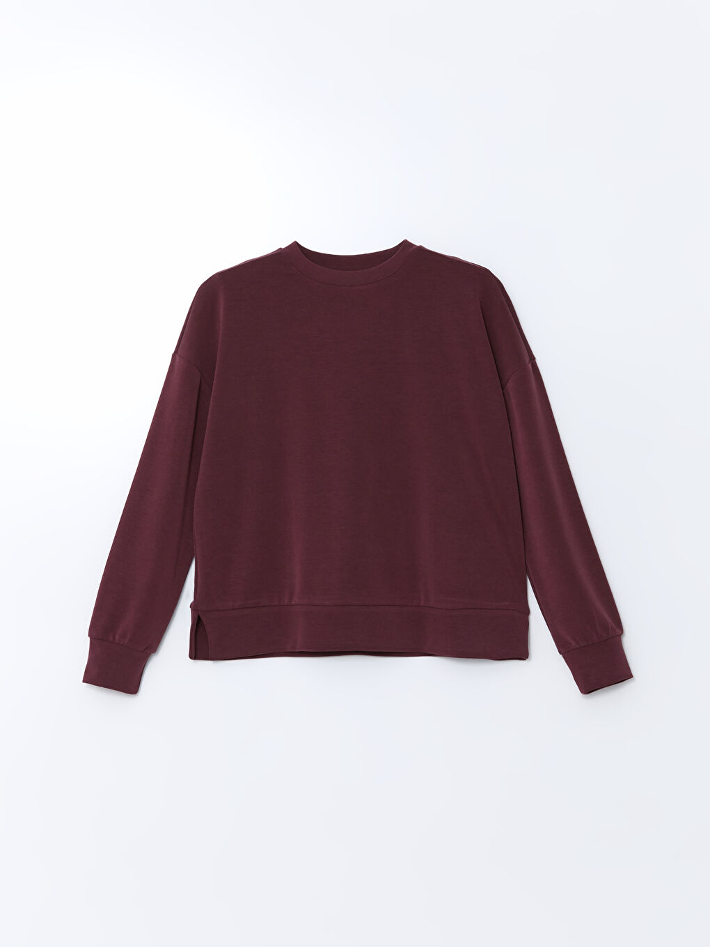 Bordo Oversize Modal Karışımlı Kadın Sweatshirt-4