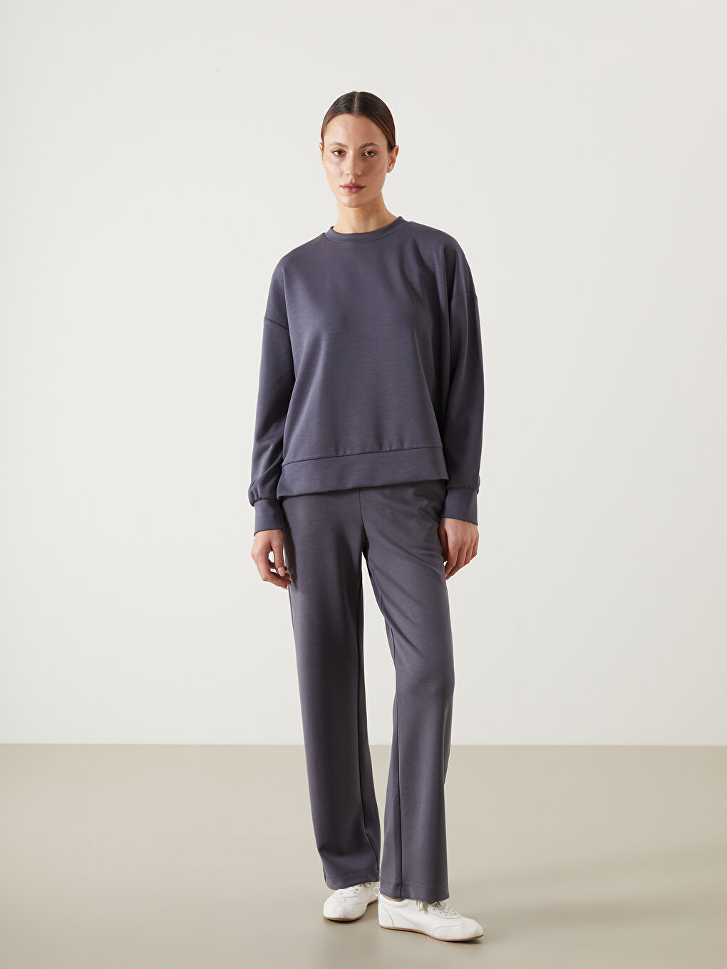 Antrasit Modal Karışımlı Kadın Eşofman Altı