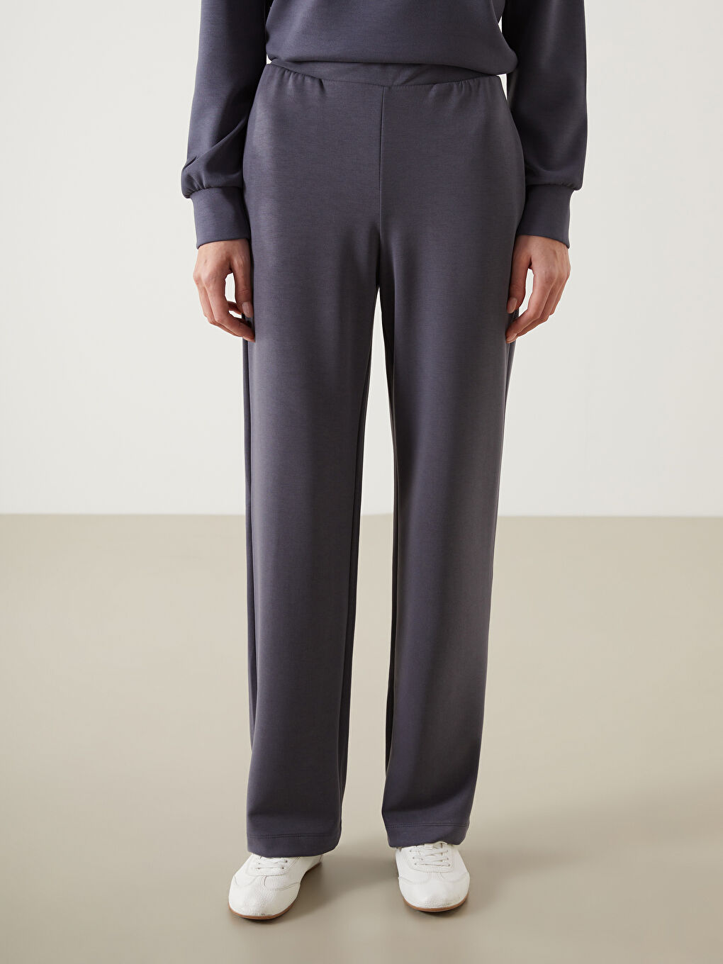 Antrasit Modal Karışımlı Kadın Eşofman Altı-1