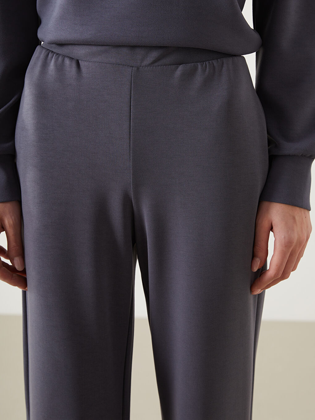 Antrasit Modal Karışımlı Kadın Eşofman Altı-2