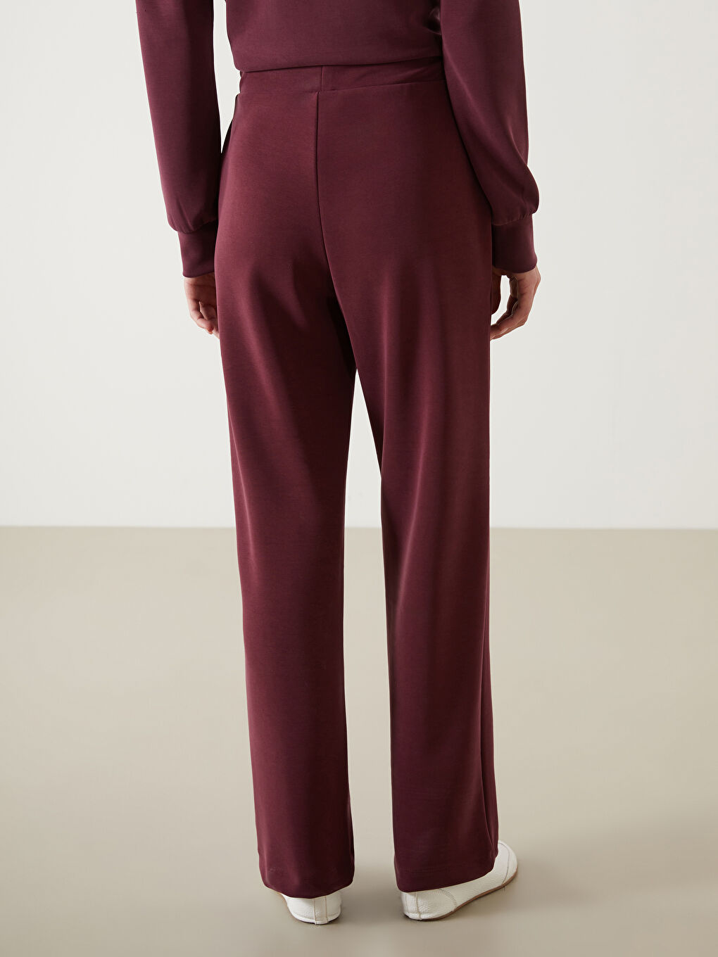 Bordo Modal Karışımlı Kadın Eşofman Altı-3