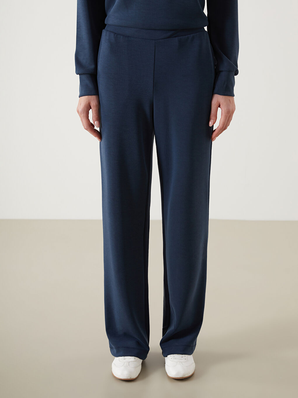 Lacivert Modal Karışımlı Kadın Eşofman Altı-1