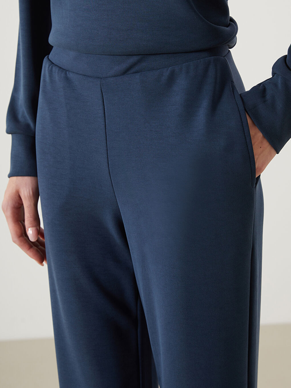 Lacivert Modal Karışımlı Kadın Eşofman Altı-2