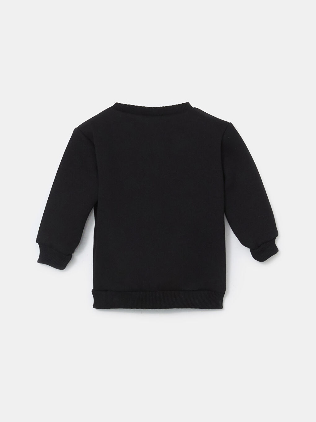 Siyah Bisiklet Yaka Baskılı Erkek Çocuk Sweatshirt-1