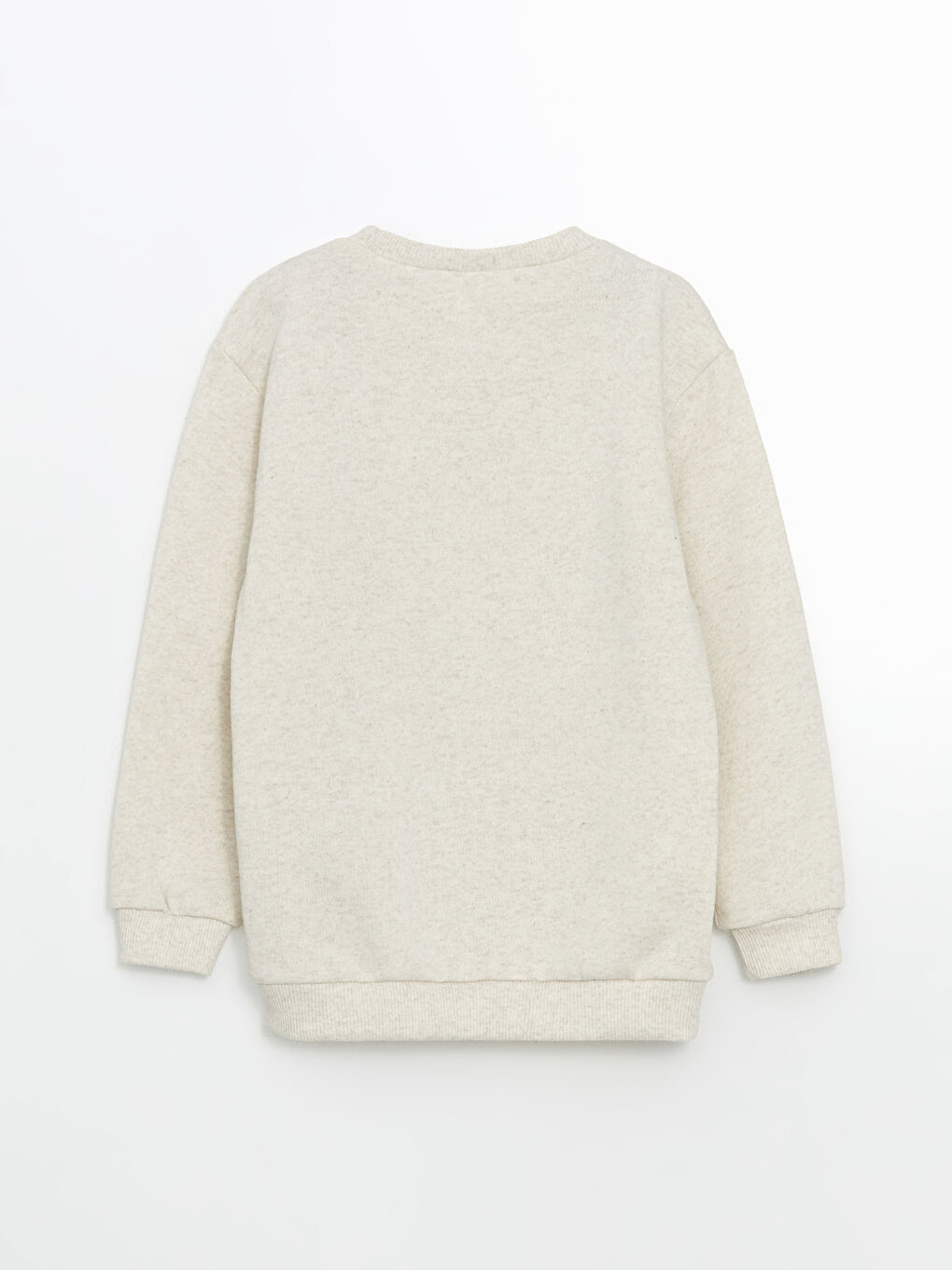 Ekru Bisiklet Yaka Baskılı Erkek Çocuk Sweatshirt-1