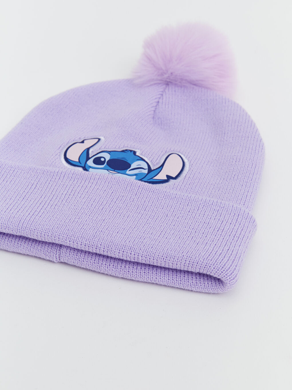 Lila Stitch Nakışlı Kız Çocuk Bere 