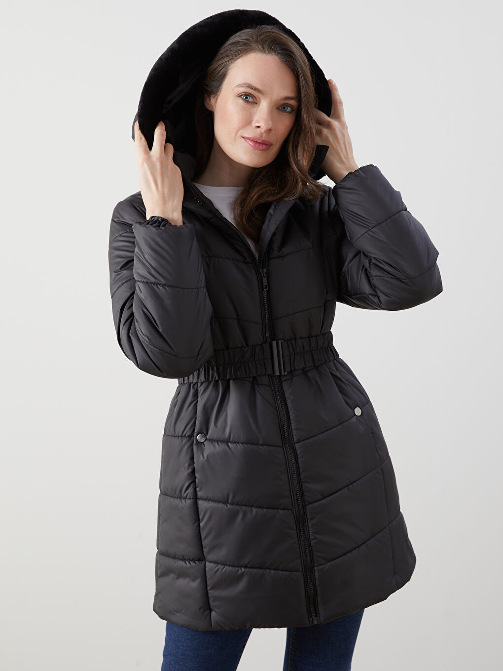 LCWAIKIKI Classic Hooded Women's Puffer Coat -W4M080Z8-CVL