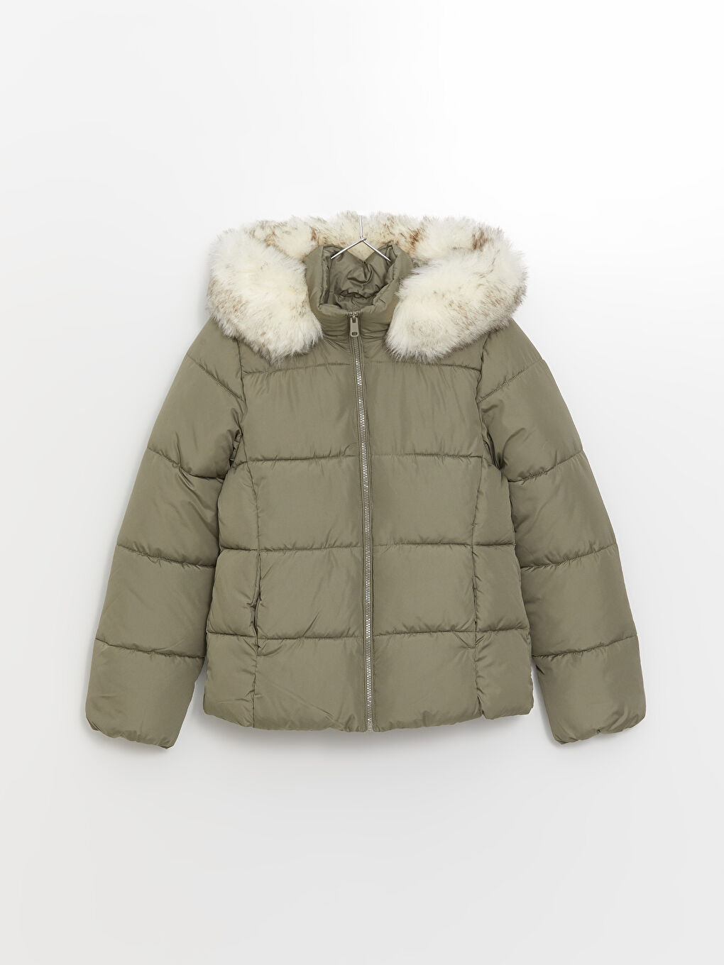 Women's Hooded Plain Puffer Coat-10