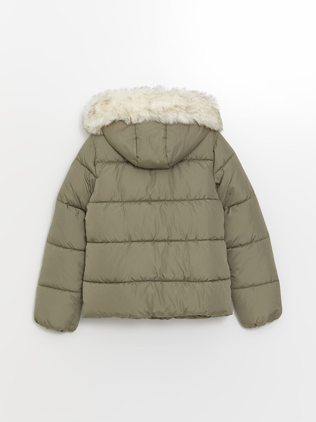 Women's Hooded Plain Puffer Coat-11