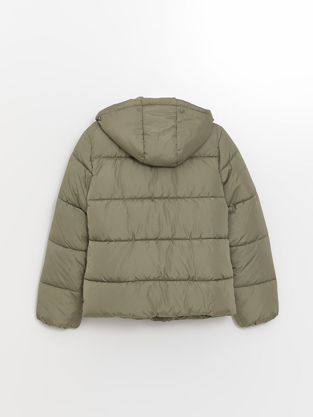 Women's Hooded Plain Puffer Coat-12