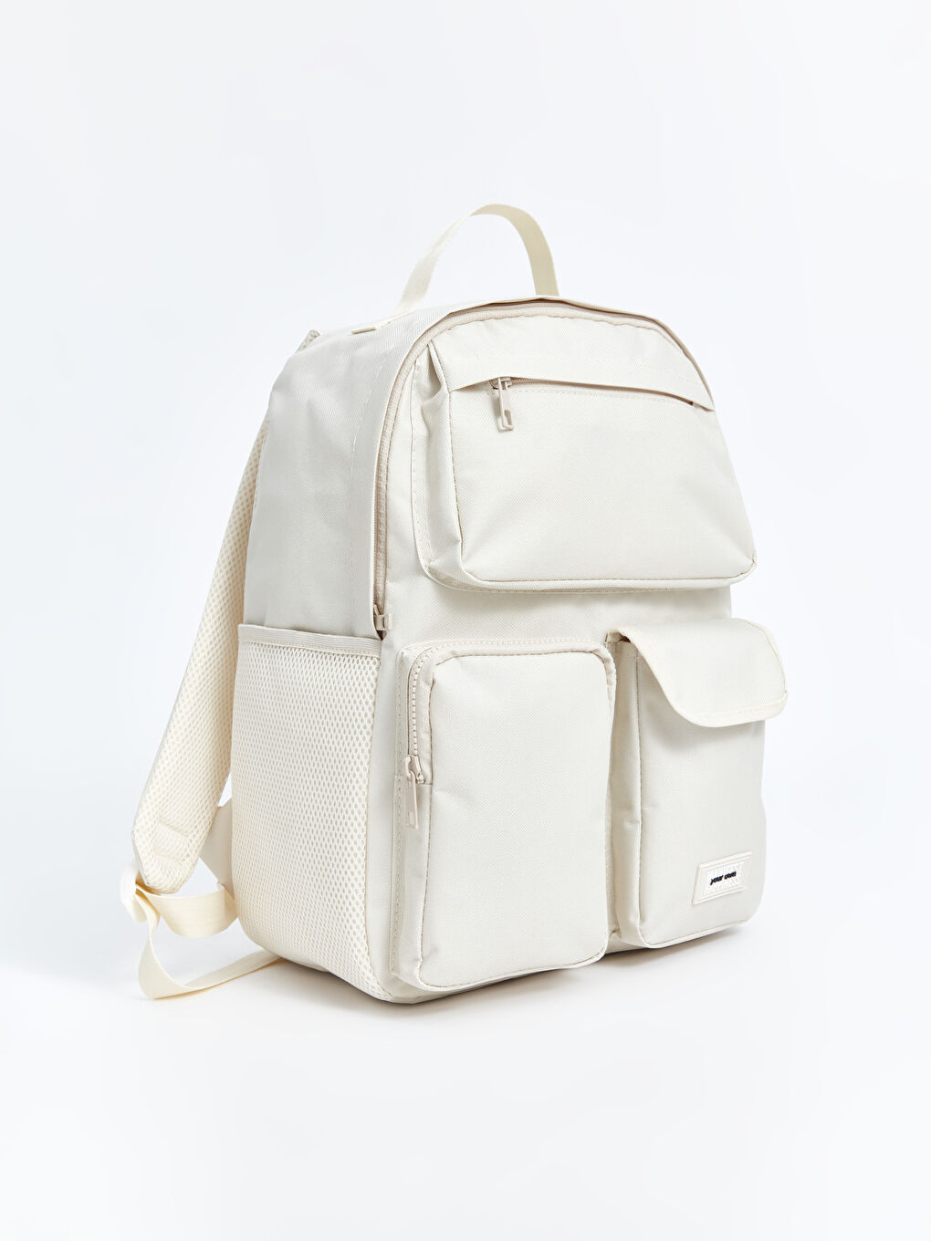 Bej Çok Bölmeli Kadın Sırt Çantası-3