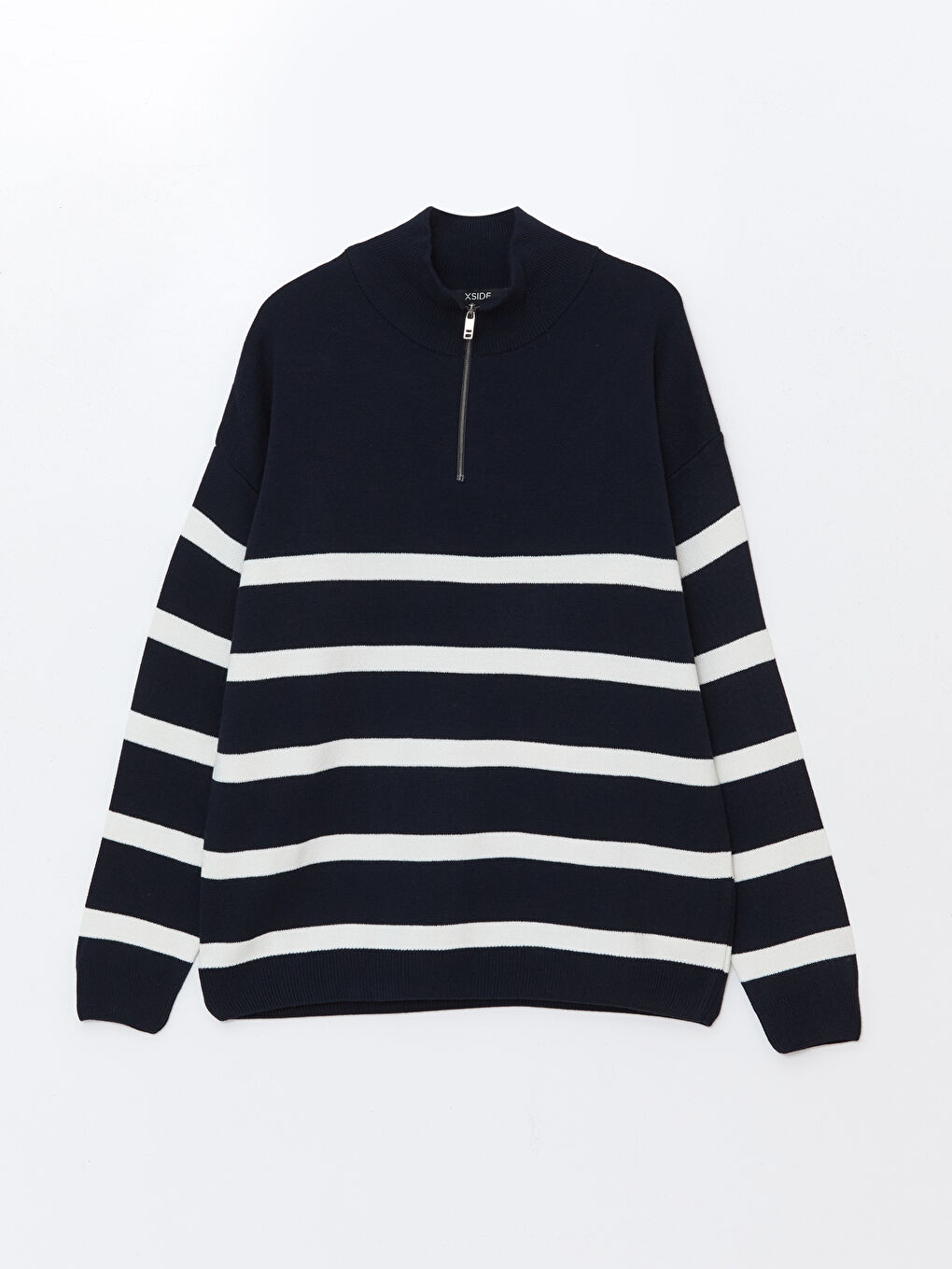 XSIDE Funnel Neck Long Sleeve Striped Men's Knitwear Sweater -W58409Z8-YH3