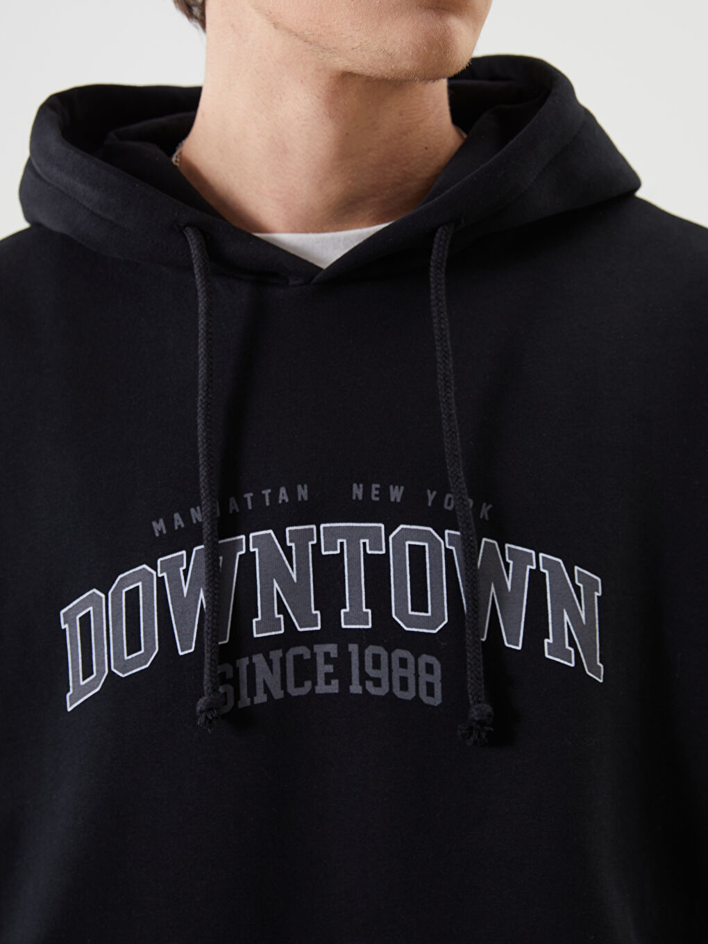 هودي مطبوع كم طويل للرجال-2