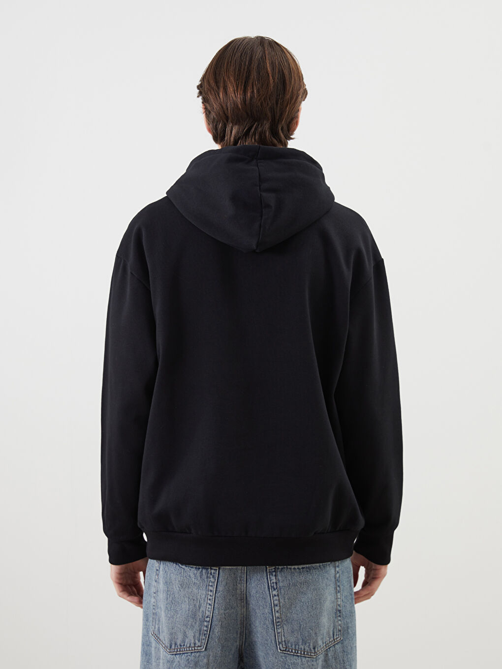 هودي مطبوع كم طويل للرجال-3