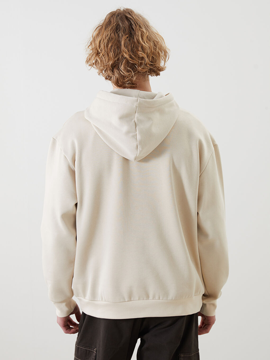 هودي مطبوع كم طويل للرجال-3