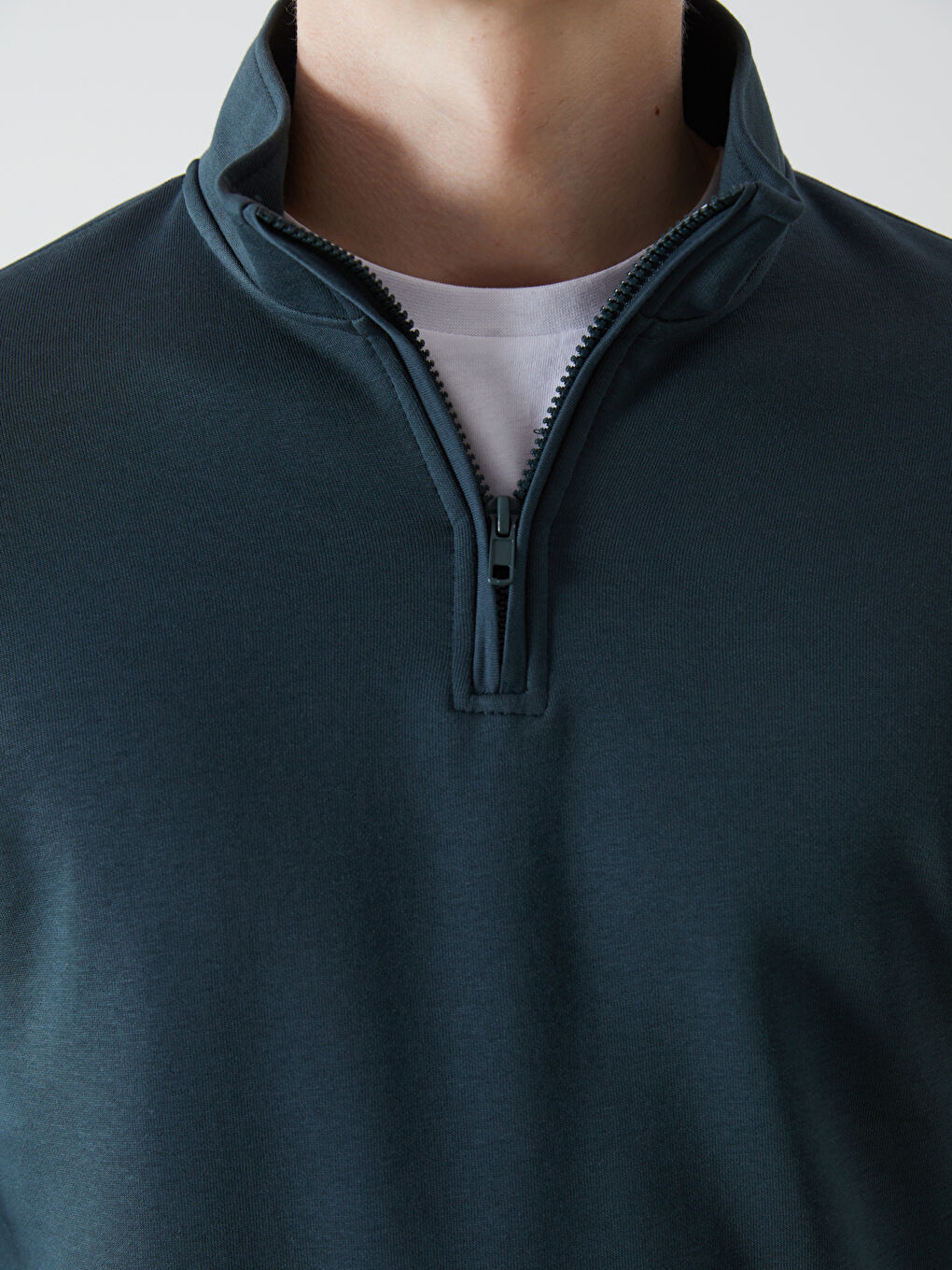 Funnel Neck Long Sleeve Men's Thick Sweatshirt-5