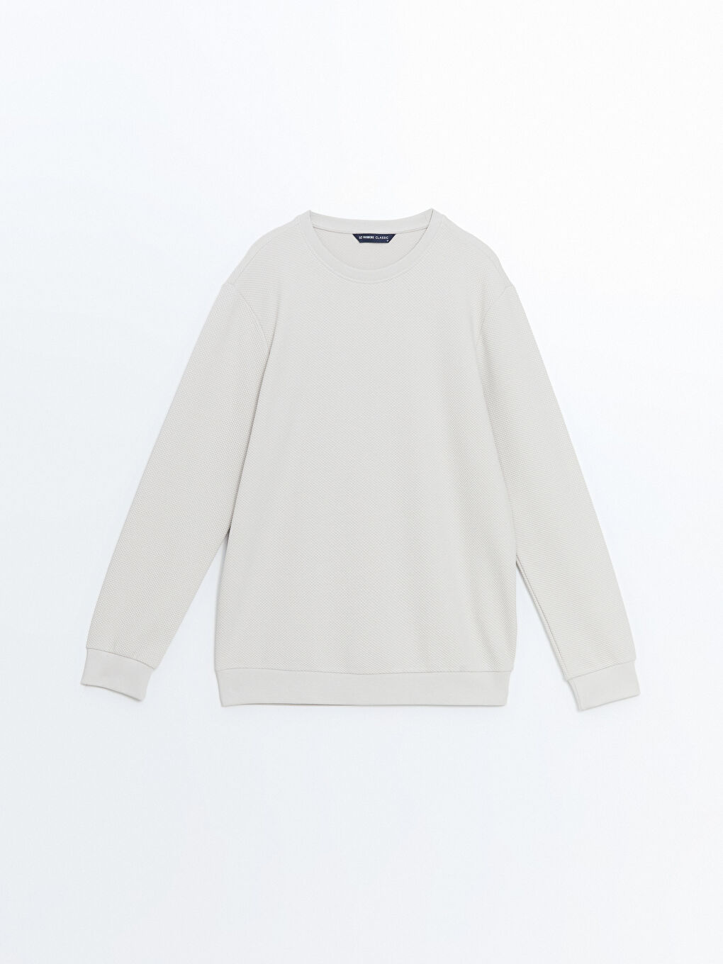 Crew Neck Long Sleeve Men's Textured Sweatshirt-8