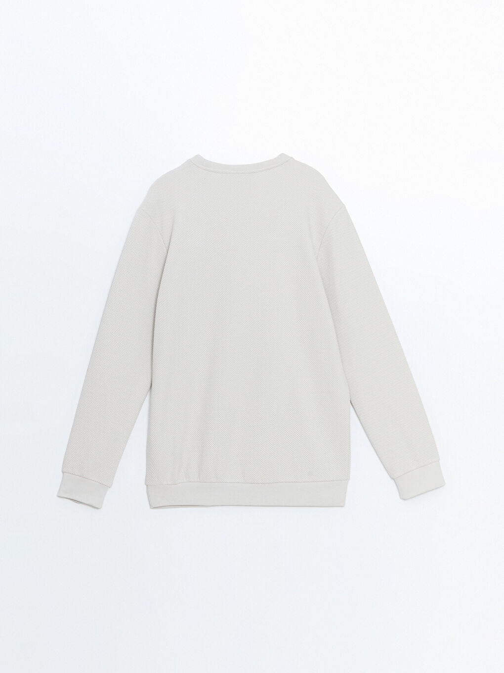 Crew Neck Long Sleeve Men's Textured Sweatshirt-9