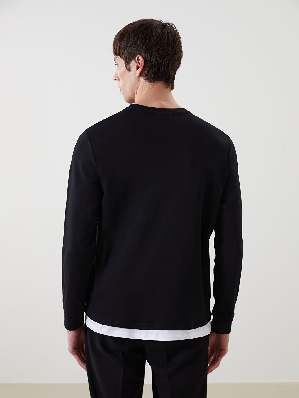 كنزة رياضية كم طويل برقبة دائرية للرجال-3