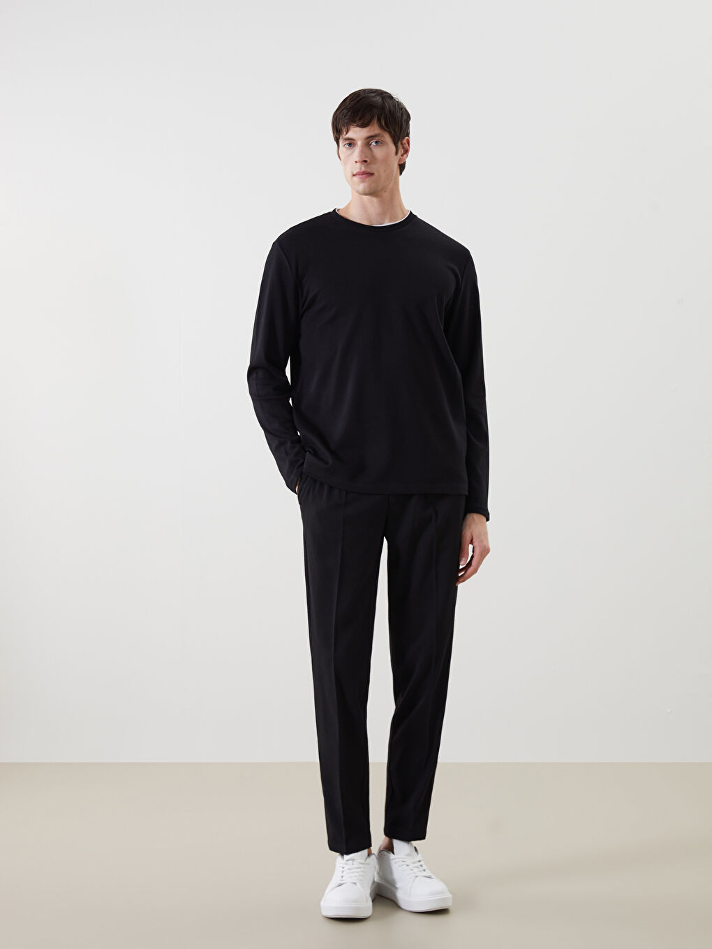 Crew Neck Long Sleeve Men's Sweatshirt-1