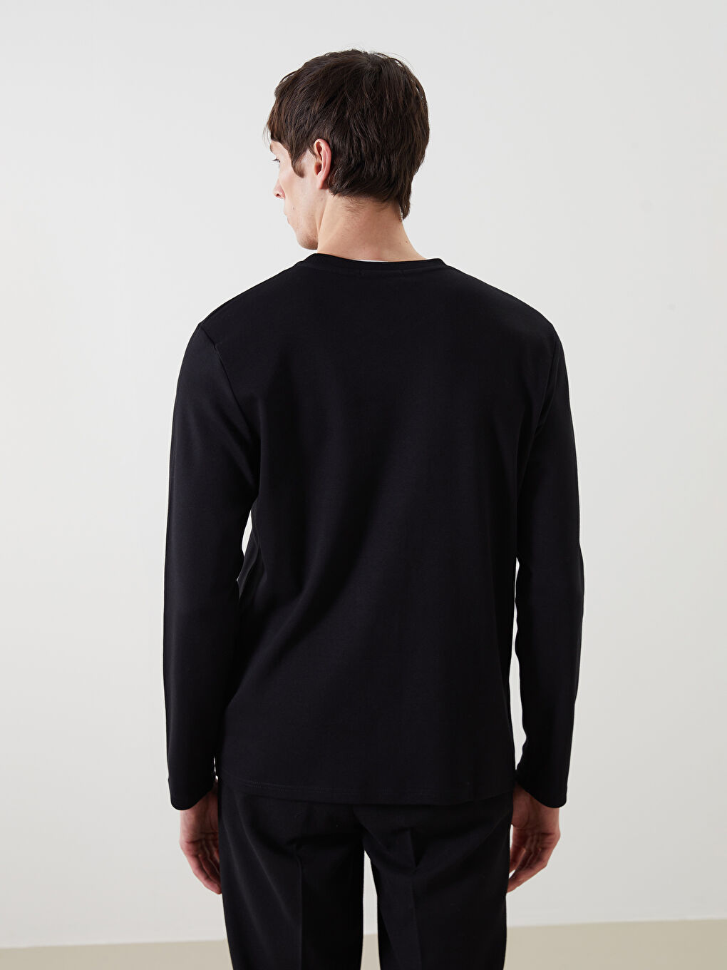 Crew Neck Long Sleeve Men's Sweatshirt-3