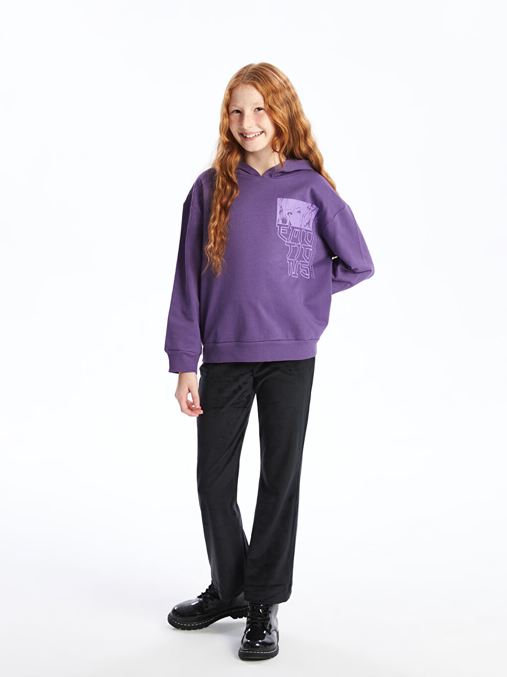 Elasticated Waist Velvet Girls' Leggings-1