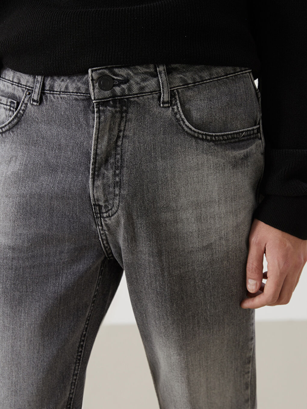 Antrasit Slim Fit Erkek Jean Pantolon-2