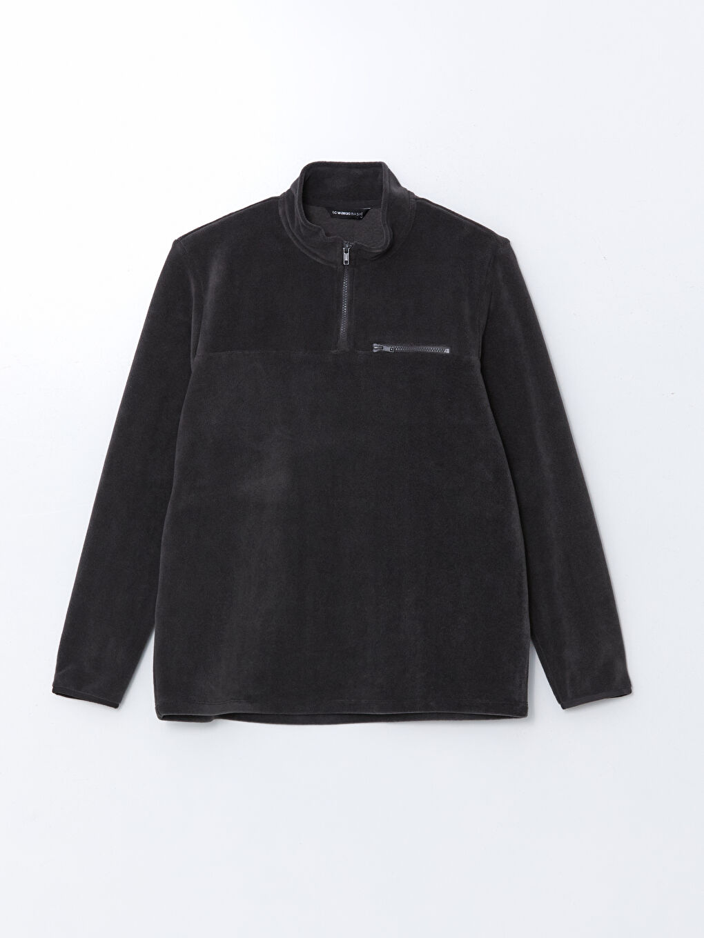 LCWAIKIKI Basic Antrasit Dik Yaka Uzun Kollu Polar Erkek Sweatshirt - 4