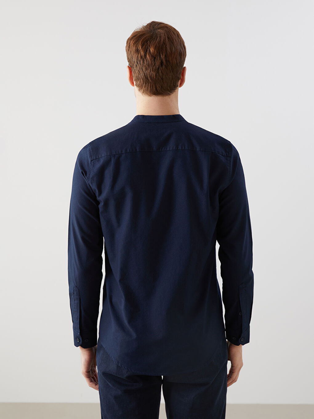 Regular Fit Long Sleeve Oxford Men's Shirt -W4M186Z8-RFH