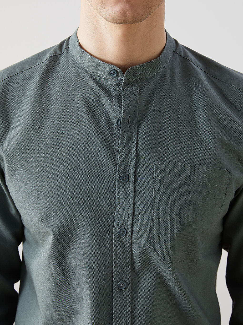 Yeşil Regular Fit Uzun Kollu Oxford Erkek Gömlek-2