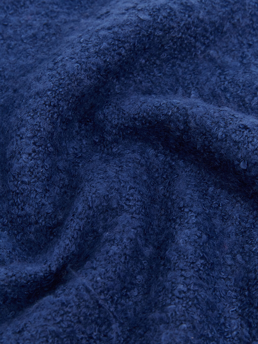 Lacivert Düz Püsküllü Kadın Atkı-2