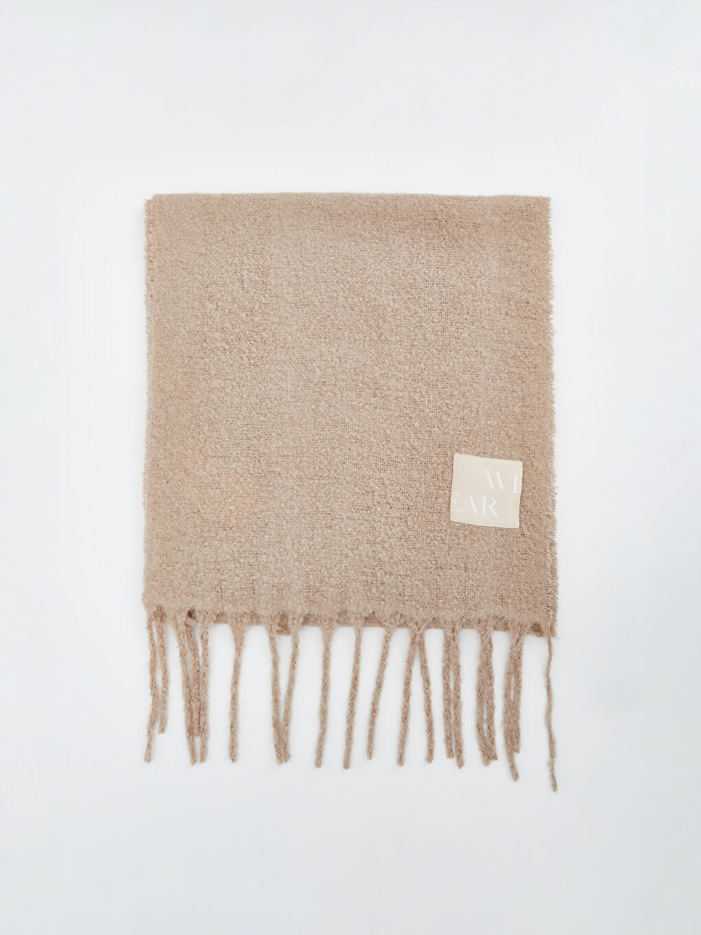 Bej Püsküllü Erkek Atkı-1