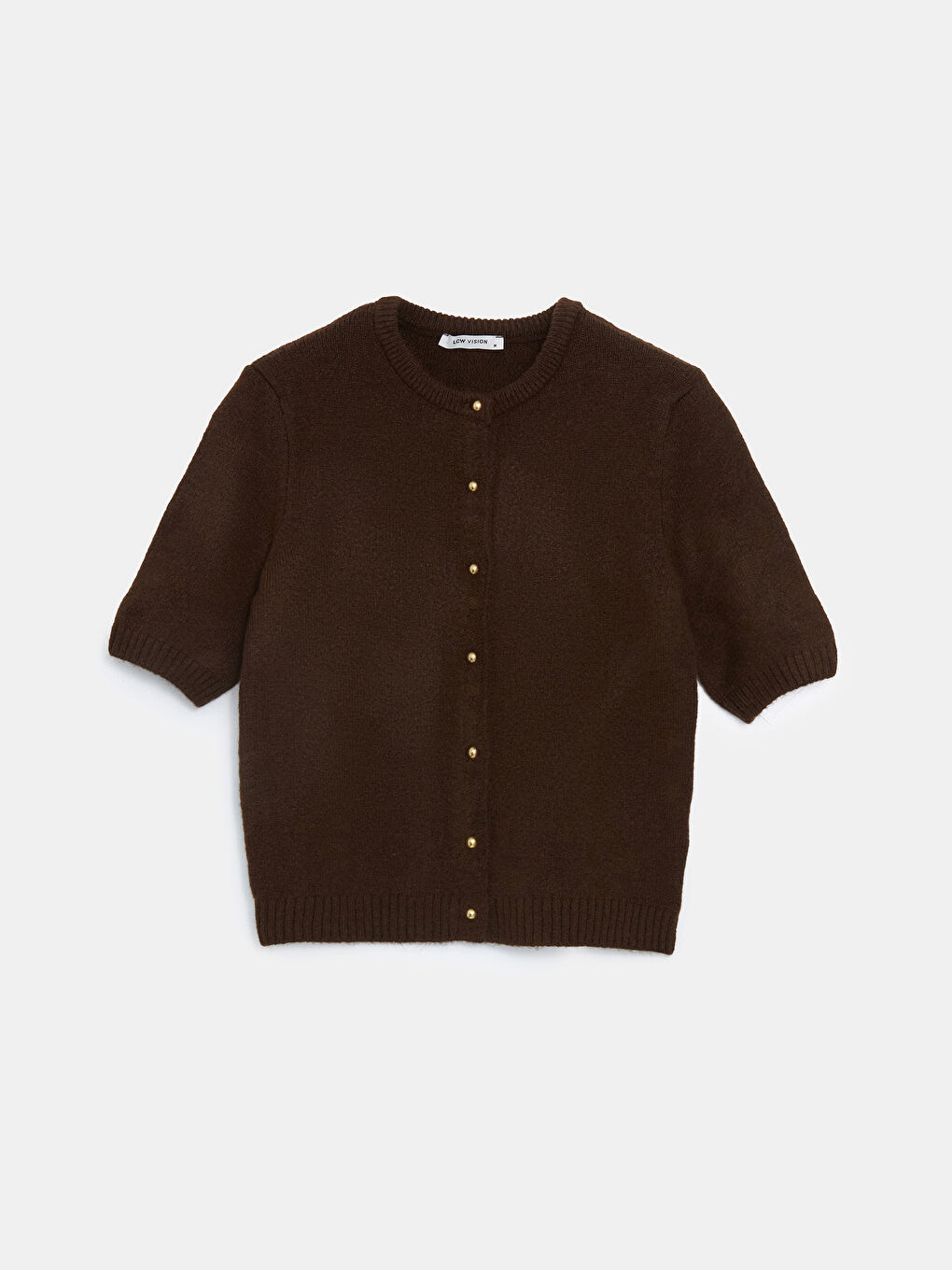 Kahverengi Bisiklet Yaka Kadın Triko Hırka-4