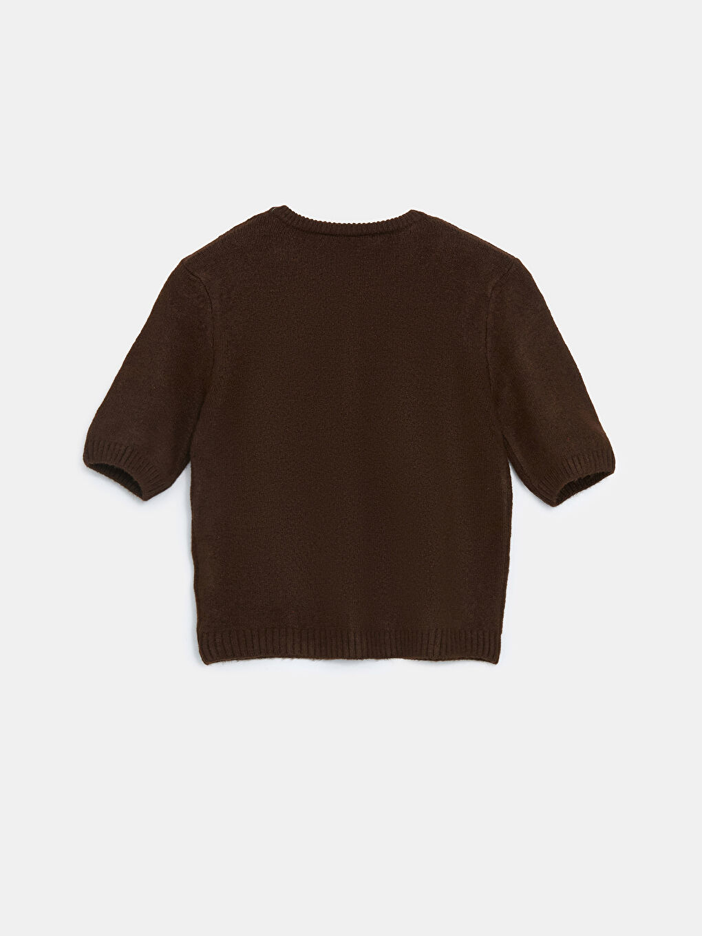 Kahverengi Bisiklet Yaka Kadın Triko Hırka-5