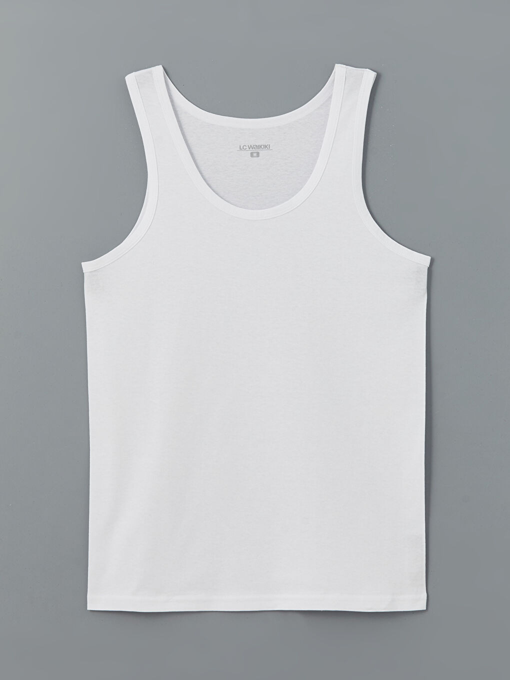 Beyaz U Yaka Penye Erkek Atlet 3'lü-7